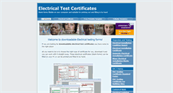 Desktop Screenshot of electricaltestcertificates.co.uk